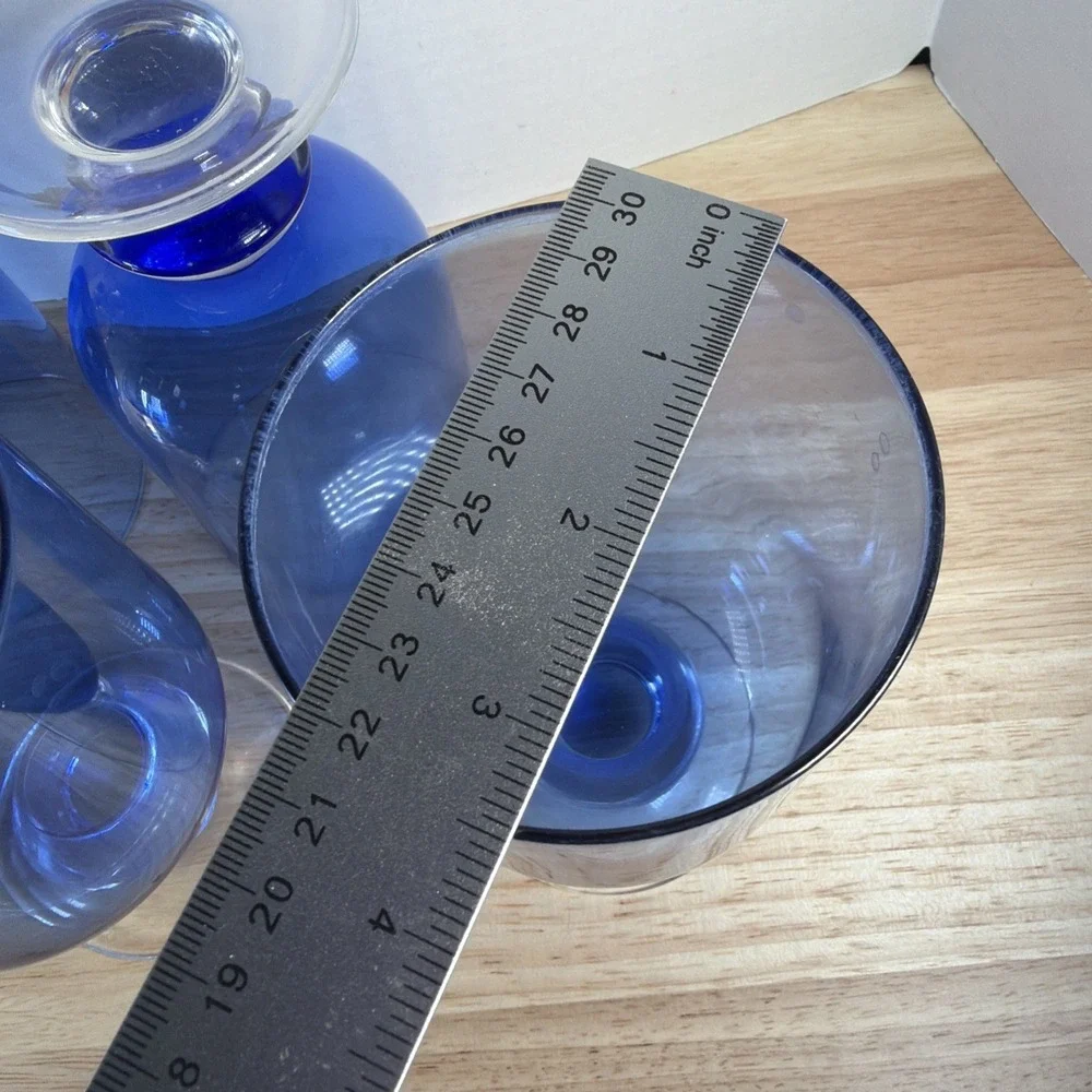 Dansk Genna Azure Blue Iced Tea Glasses Set Of 6 Modern Stemware